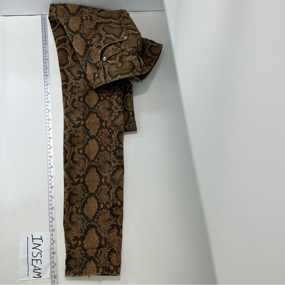 ZARA Pants Sz 4 Animal Print High Rise Skinny Edgy Spicy Denim - Picture 8 of 10